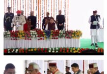 धामी कैबिनेट का विस्तार 5 विधायकों ने ली मंत्री पद की शपथ।