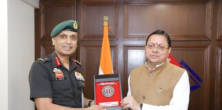 मुख्यमंत्री से महानिदेशक एनसीसी ने की शिष्टाचार भेंट