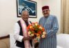 कैबिनेट मंत्री सतपाल महाराज ने केंद्रीय मंत्री जीतन राम मांझी से की शिष्टाचार भेंट