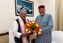 कैबिनेट मंत्री सतपाल महाराज ने केंद्रीय मंत्री जीतन राम मांझी से की शिष्टाचार भेंट
