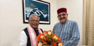 कैबिनेट मंत्री सतपाल महाराज ने केंद्रीय मंत्री जीतन राम मांझी से की शिष्टाचार भेंट