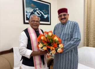 कैबिनेट मंत्री सतपाल महाराज ने केंद्रीय मंत्री जीतन राम मांझी से की शिष्टाचार भेंट